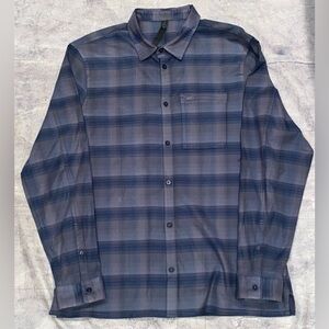 Lululemon Mason Peak Plaid Check Button Up Long Sleeve Flannel Shirt XXL 2XL